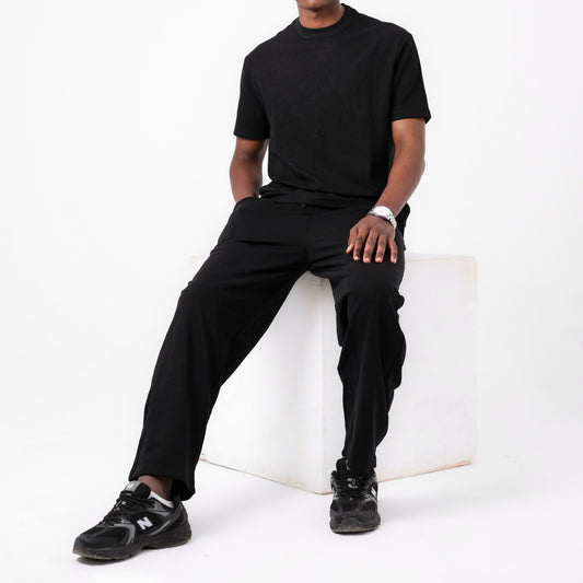 Light-weight Cotton Black  sweat Pant